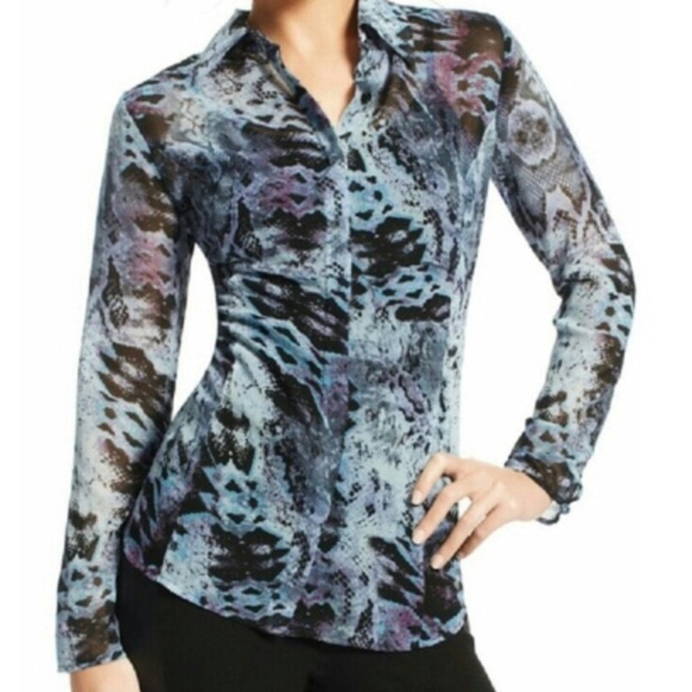 CAbi Style 609 Snake Python Animal Print Button Up - Picture 2 of 8